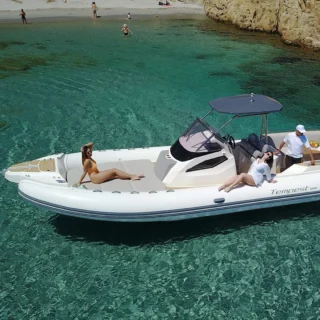Step aboard our luxurious Tempest 1000, complete with an experienced skipper, and immerse yourself in an unforgettable journey along Portugal’s most iconic coastline. From the moment you depart the picturesque city of Lagos, you’ll have the freedom to explore hidden caves, golden cliffs, and secret beaches at your own rhythm. 🌊☀️

With space for up to 8 guests, this private charter is perfect for friends, family, or intimate celebrations on the water. 🥂 Bring along your favorite food and drinks—our onboard fridge keeps everything fresh as you soak in the Algarve sun.

Create memories where the sea meets the horizon ✨

You can book this luxurious private boat by:

~ Half day (3,5 hours): € 750

~ Full day (7 hours): € 1.375

Prices exclude petrol, which will be charged by usage.
Estimated usage for half day is € 200,- and full day € 400,-.

Contact us for more details!